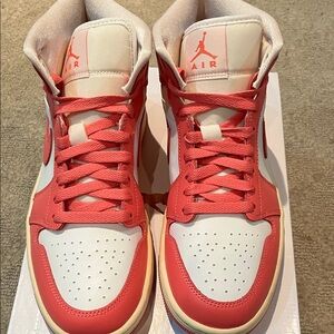 Jordan 1 Women’s Sneakers - Pink and White